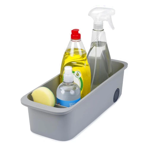 Joseph Joseph CupboardStore Easy-Access Wheeled Storage Caddy, Under Sink Kitchen Cabinet Organizer- Grey