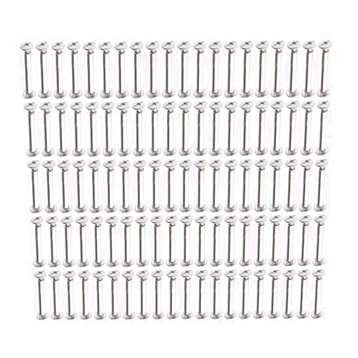 ZAANHA 100 Sets M5 Chicago Screw, Nickel Plated Binding Screws Posts Binding Screws for Scrapbook Photo Albums Binding, Nail Rivet Studs Snap Books Butt Screw (Size : M5 x 45mm)