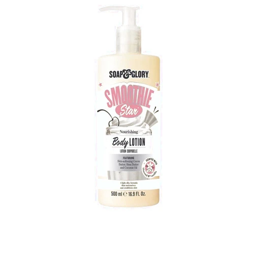 Soap & Glory Smoothie Star Body Lotion for Women - Deep Moisture Body Moisturizer with Shea & Cocoa Butter, and Coconut Oil - Almond & Vanilla Scented (16.9 fl oz)