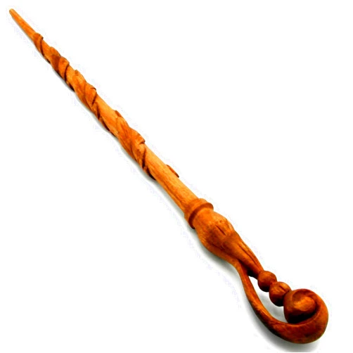 Handmade Hand Carved Mahogany Wood Fluer Magic Wand