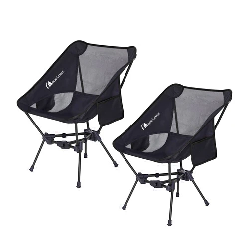 MOON LENCE 2 Pack Portable Camping Chairs Backpacking Chair - The 4th Generation Ultralight Folding Chair - Compact, Lightweight Foldable Chairs for Hiking Mountaineering, Beach