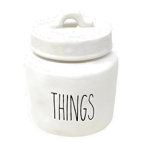 CTGB White Jar With Lid Large Capacity Porcelain Ceramic Kitchenware Tableware Pantry (Things)
