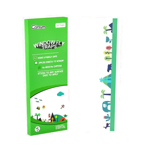 Garsum 32 Pack Window Fly Traps Indoor,Fly Paper Sticky Bug Strips, Glue Fly Catcher for Housefly, Ladybug