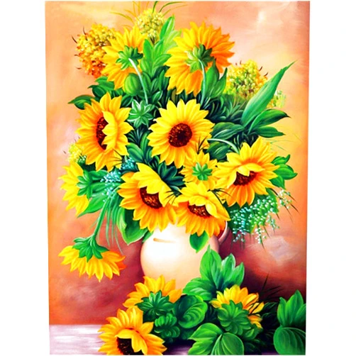SUNKOO DIY 5D Diamond Art Sunflower Painting Kits, Full Drill Painting with Diamond Sunflower Diamond Art Rhinestone Dots Art Craft for Home Wall Decor,12×16 inches