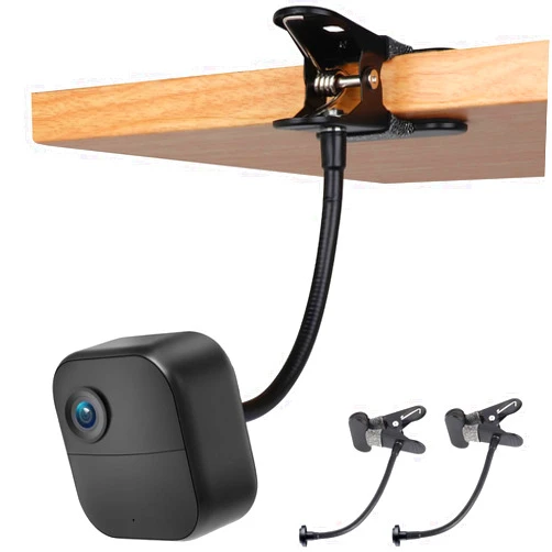 iTODOS 2 Pack Flexible Clip Clamp Mount Compatible with Blink Outdoor 4 (4th Gen)/(3rd Gen) XT3/Blink XT/XT2/Mini,8 inches Gooseneck Arm,Attach Your Blink Camera Wherever You Like without Any Tools