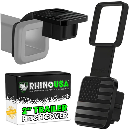 Rhino USA American Flag Trailer Hitch Cover for 2 Inch Receivers - Protects Tow Hitch Covers from Dust, Water, Mud and Snow - Ultimate Hitch Covers for Trucks, Jeep, Tacoma, Ford, GMC & More!