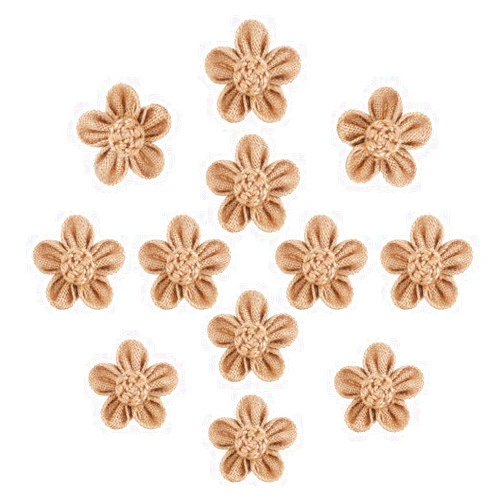 DECORA 12 Pieces Handmade Burlap Flowers for Wedding Decoration, Craft Making and Other DIY Stuff Making
