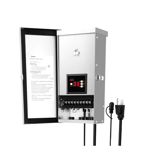 DEWENWILS 300W Low Voltage Landscape Transformer, 3 Independent Control Outputs, 120V AC to 12V/14V AC, Dusk to Dawn & Timer, Landscape Lighting Transformer for Spotlight, Pathway Light, Garden Light