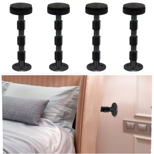 LveSunny 4 Pack Headboard Stoppers for Wall, Bed Stoppers for Headboard, Headboard Wall Bumper, 1.18in-3.35in Adjustable Bed Frame Anti-Shake Tool, Wall Protector, Easy to Instal