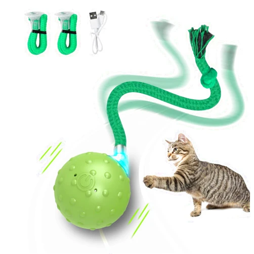 Saolife Upgrade Interactive Cat Toys Ball, Motion Activated Electric Rolling Ball Toys for Cats/Kitty, Pets Smart Automatic Teaser, USB Rechargeable