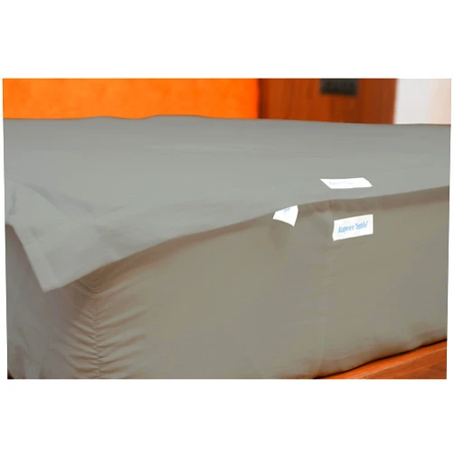RAJVEER TEXTILE Zipper Fitted Sheet (Includes 1 Fitted Base & 2 Zip-On Sheets) - Upto 15” Inch Deep Pockets King Size Easy to Change, Sateen Cotton 600 TC Zip-On Fitted Sheet – Light Grey