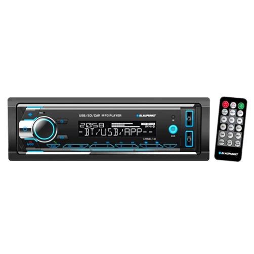 BLAUPUNKT CARMEL140 Single Din Car Stereo in-Car Multi-Media Player with Bluetooth and Radio Receiver 2-Channel Audio Output 30 Presets Radio Stations, USB & Aux Inputs for External Media Devices
