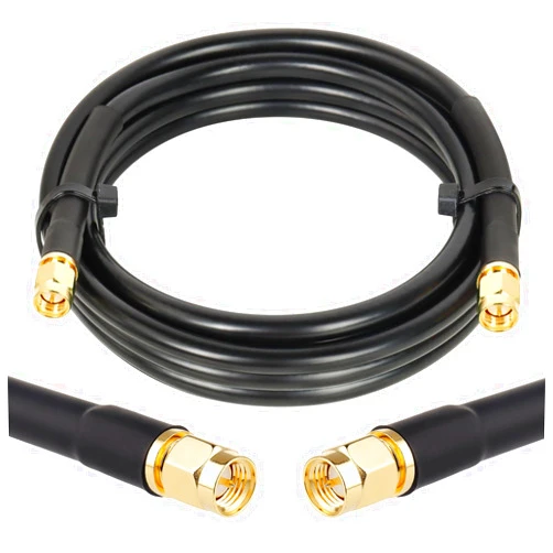 MOOKEERF SMA Male to SMA Male Coaxial Cable 50 ohm KMR240 Coax Cable Ultra Low Loss Antenna Extension Cable with SMA Connector for 3G/4G/5G/LTE Network Equipment, GPS, RF Radio to Antenna (5FT)