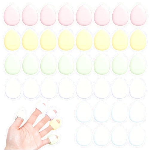 Giantree 40Pcs Mini Makeup Puff, Mini Finger Powder Puff, Triangle Makeup Puff for Foundation Setting Sponge Powder Puff, Cushion Puff for Women Girls and Makeup Cosmetic Setting Wet Dry