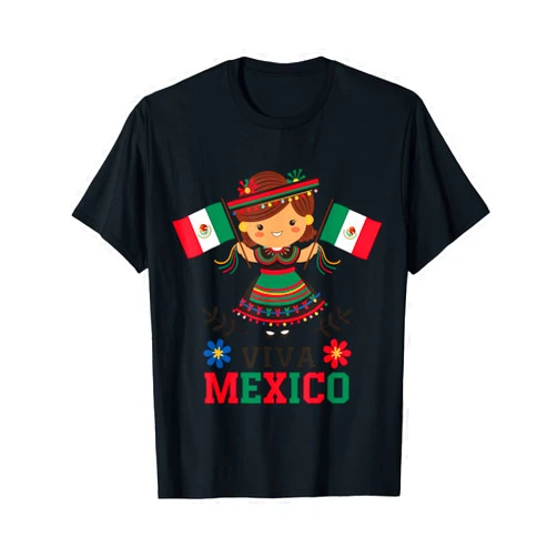 Viva Mexico Mexican Independence Day Girls Boys Kids Viva Mexico Little Girls Kids Toddler Mexican Mex T-Shirt