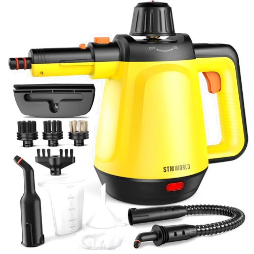 STMWORLD Natural Multi-Surface Handheld Steam Cleaner with 10 Accessories, 13OZ Pressurized Multipurpose On Demand Steam Cleaner for Home, Steamer for Cleaning Dirt, Grease, Grout, Tile, Floor, Couch and Car