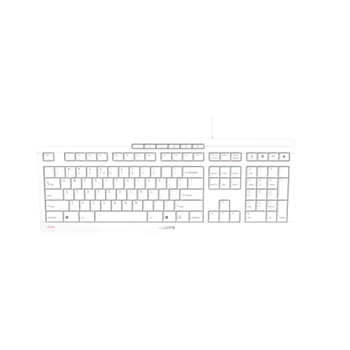 Cherry Stream Keyboard - Wired USB Keyboard - SX Scissors Mechanism - GS Approval - QWERTY – White