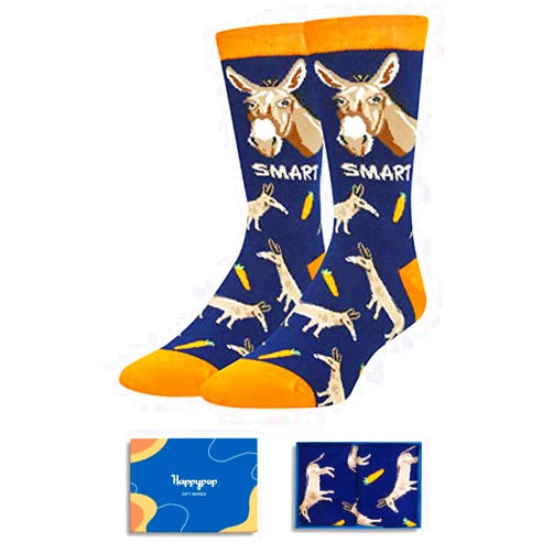 HAPPYPOP Funny Socks for Men - Novelty Socks Crazy Socks, Donkey Cow Sloth Gifts, Christmas Gifts for Teens