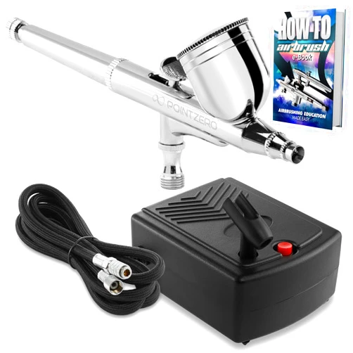 PointZero Multi-purpose Dual-action Airbrush Set - Mini Compressor Kit