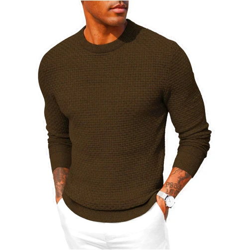 COOFANDY Men Dress Crewneck Sweater Pullover Knit Long Sleeve Casual Slim Fit Sweater