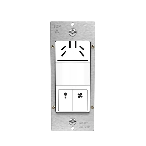 TOPGREENER Dual Tech Humidity Sensor Switch, Infrared PIR Motion & Air Moisture Detection, Bathroom Fan & Light Control, Adjustable Timing, Neutral Wire Required, UL Listed, TDHOS5, White
