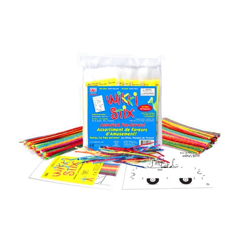 Wikki Stix Assorted Fun Favors, Pack of 50. Arts and Crafts, Non Toxic, Waxed Yarn. Made in The USA. 8 Fun Playsheet. Manipulative Toys Used in The Classroom, at Home and While Traveling.