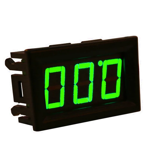 HWMATE 3-Wire Digital Voltmeter DC 0.00-30.0V with Green LED Display and Reverse Polarity Protection