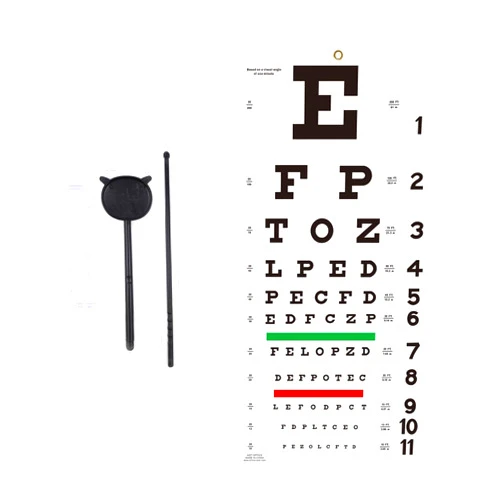 AISITESY Snellen Eye Chart with Fixing Sticker 11x22 in Eye Charts for Eye ExamsIdeal for Doctor's OfficeSchool, Home with Eye occluder and Pointer 4 Fixation Patches