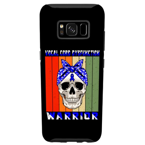 Vocal Cord Dysfunction Awareness products (Lwaka) Galaxy S8 Vocal Cord Dysfunction VCD Warrior Vintage Skull Blue Women Case