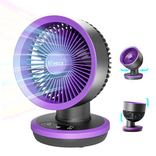 HYwecy Desk fan Oscillating Fan,1-100Speeds Adjustable Powerful Portable Fan,90° Oscillating Table Fan with 6000mAh Battery,Strong Cooling Airflow Personal Fan for Office,Bedroom,Home,Kitchen (Grey)