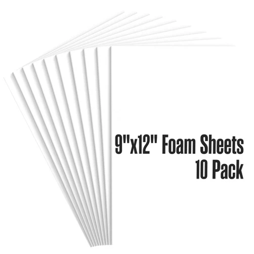 Houseables EVA Foam Sheets, Craft, Cosplay, 6mm Thick, White, 10 Pack, 9 X 12 Inch, Art Supplies, Paper Scrapbooking, Crafting Foams, Foamie Crafts, for Kids, Boy Scouts, Halloween, Shoe Insole