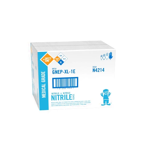 The Safety Zone GNEP-XL-1E Nitrile Exam Gloves, Blue, Case of 1000, Extra Large