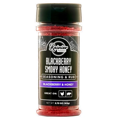 Rainier Foods Premium Seasonings Rainier Foods Blackberry Smoky Honey Seasoning & Rub 5.75 oz | Real Blackberry & Honey | Pork & Chicken Rub | Gluten Free & All Natural | No MSG | Best Honey BBQ Rub & Seasoning