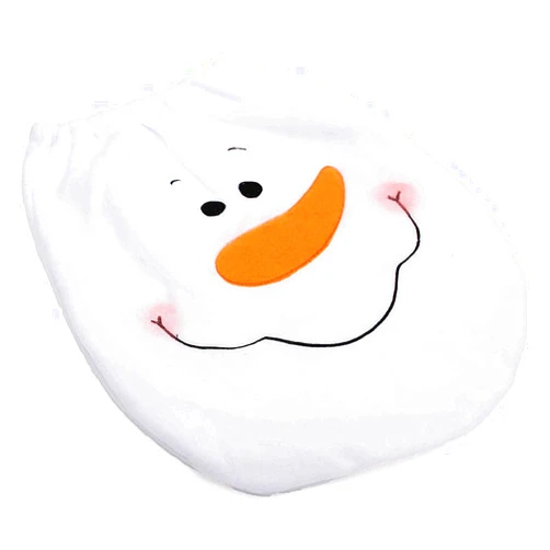 Ucocoon Christmas Toilet Seat Cover and Rug Set Snowman Santa Toilet Seat Cover Bathroom Decorations (Seat Cover)