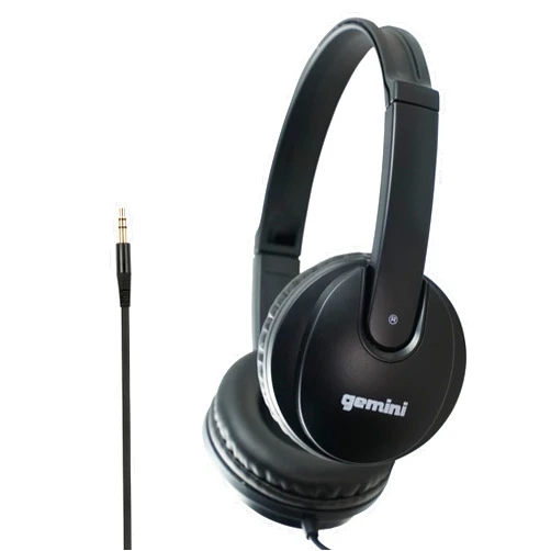 Gemini Sound DJX-200 Black Professional DJ Headphones - Over-Ear Monitor with 40mm Drivers, Ultra-Comfort Ear Cups, Noise Isolation, Lightweight Design for DJing, Gaming, Podcasting, Music Production