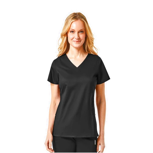 Maevn EON Women's Coolmax Mesh Panel V-Neck Solid Scrub Top