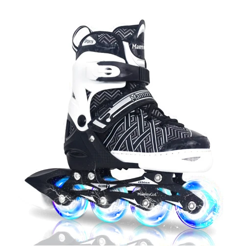 MammyGol Adjustable Inline Skates for Kids,Roller Skates with Featuring All Illuminating Wheels - Beginner Skates for Girls and Boys,Youth Teens