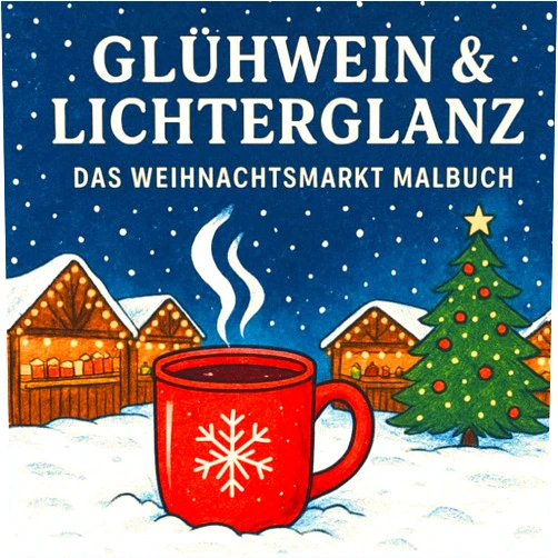 German Edition by Pinselstrich Publishing (Author) Glühwein & Lichterglanz: Das Weihnachtsmarkt Malbuch | Geschenkidee zur Weihnachtszeit oder für die eigene Auszeit | Mit 45 liebevollen Motiven