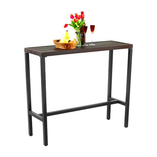 MEOOEM Outdoor Bar Table 45'' Patio Table Pub Height Dining Table with Waterproof Top for Hot Tub