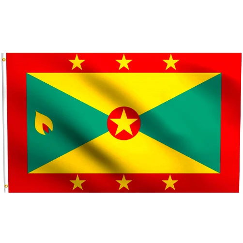 DMSE Wholesale DMSE Grenada Flag 3X5Ft Foot 100% Polyester 100D Flag
