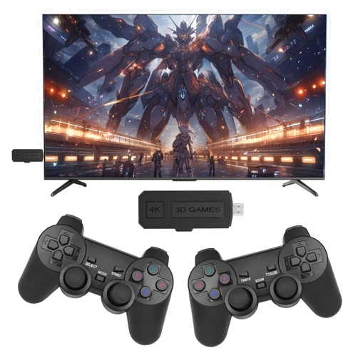 Hugawelo X2 Gaming Stick with 42000 Large 3D Retro Games, high-end 256GB Wireless Retro Gaming Console, 49 emulators, Two 2.4GHz Wireless Controllers, and 1280 * 720 4K Full HD Output