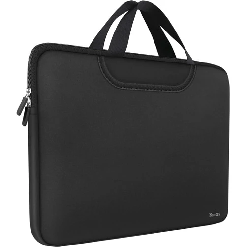 Naukay Laptop Sleeve Bag 15.6 Inch, Durable Traveling Briefcase Handle Bag & with Extra Pockets, Computer Protective Case Compatible for 15 15.6 inch HP, Dell, Acer, Asus, Black