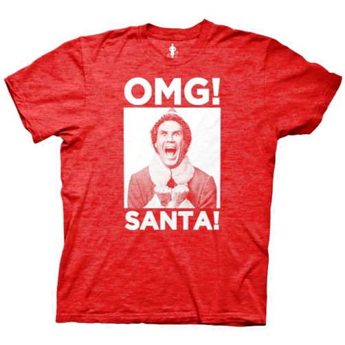 Ripple Junction Elf Movie Men’s T-Shirt Christmas Buddy The Elf OMG Santa Photo Funny Holiday Shirt Officially Licensed