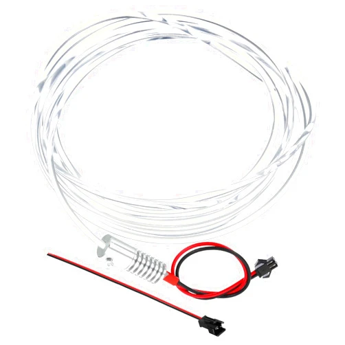 PATIKIL 3mm 3.0m PMMA Side Glow Fiber Optic Cable Kit, with LED Aluminum Illuminator 12V 1.5W Guide Light Source Decoration for Home DIY Lighting, Red