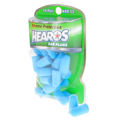 HEAROS Xtreme Protection Ear Plugs, NRR 33, 14 Pair, PU Foam, ANSI Certified, Blue (5826)