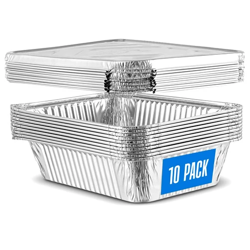 PLASTICPRO 10 Pack Aluminum Pans 6.5'' x 9