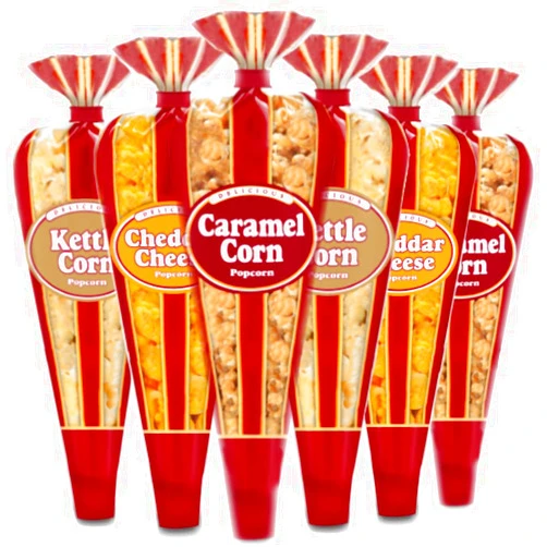 Generic Popcornopolis Gourmet Popcorn – Premium Pack of 6 Popcorn Mini Cones & Exclusive Inspirational Sticker! Small Storage Space Friendly & Great Stocking Stuffers! 8oz total and, 8 ounces