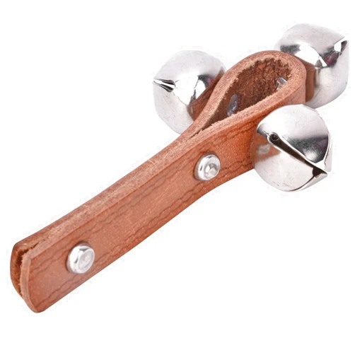 Alomejor Handbell Shaker Bell Ring with Three Bells Educational Toy Percussion Instrument for Kids and Adults