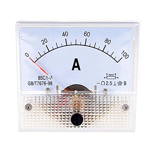 YXQ DC 0-100A Analog Current Panel 85C1 Amp Ammeter Gauge Meter 2.5 Accuracy for Auto Circuit Measurement Tester (DC 100A)