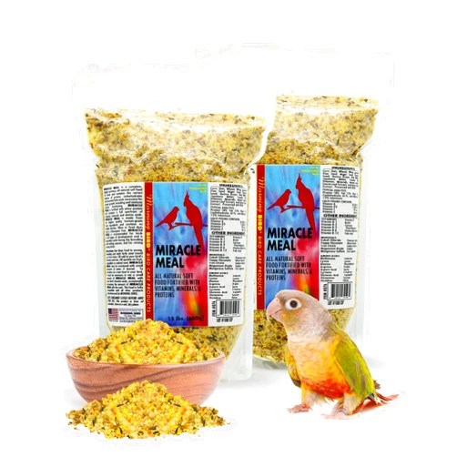 Morning Bird Miracle Meal 3 lbs (2-Pack, 1.5 lbs Each) – Vitamin Fortified Soft Bird Food for Birds - All-Natural No Artificial Dyes, Flavors or preservatives - Supports Feather Strength & Breeding